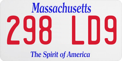 MA license plate 298LD9
