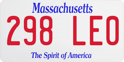 MA license plate 298LE0