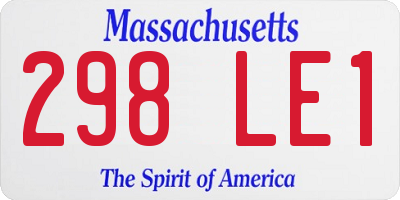 MA license plate 298LE1