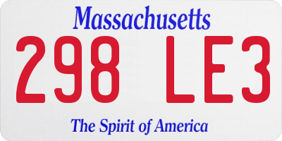 MA license plate 298LE3