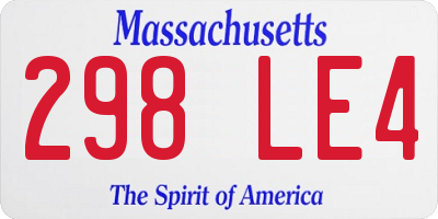 MA license plate 298LE4