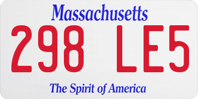 MA license plate 298LE5