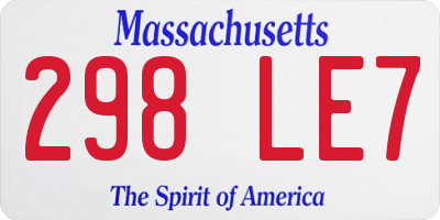 MA license plate 298LE7