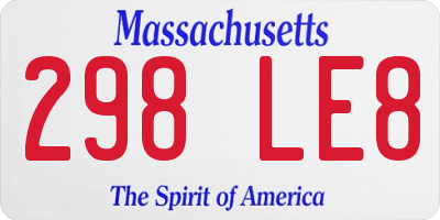 MA license plate 298LE8