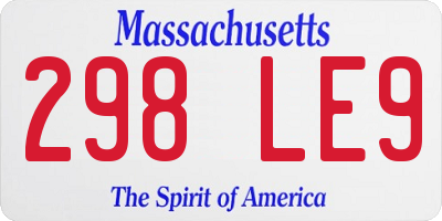 MA license plate 298LE9