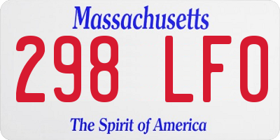 MA license plate 298LF0