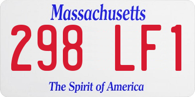 MA license plate 298LF1