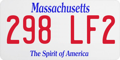 MA license plate 298LF2