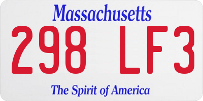 MA license plate 298LF3