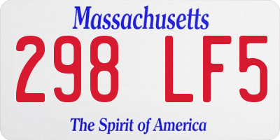 MA license plate 298LF5
