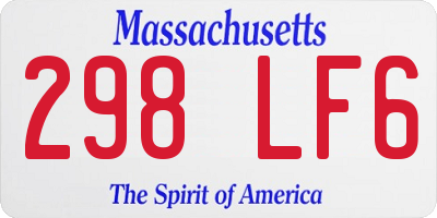 MA license plate 298LF6