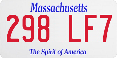 MA license plate 298LF7