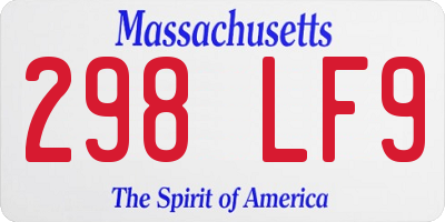 MA license plate 298LF9