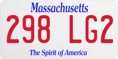 MA license plate 298LG2