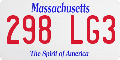MA license plate 298LG3