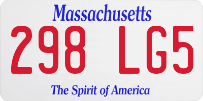 MA license plate 298LG5