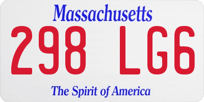 MA license plate 298LG6