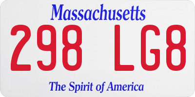 MA license plate 298LG8