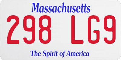 MA license plate 298LG9