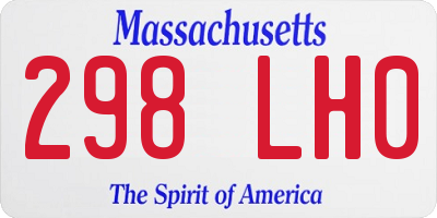 MA license plate 298LH0
