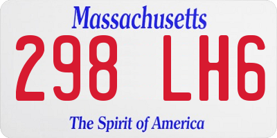 MA license plate 298LH6