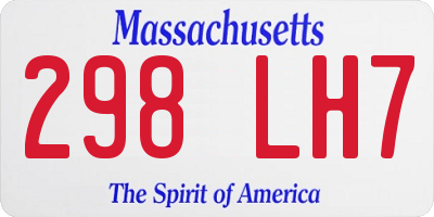 MA license plate 298LH7