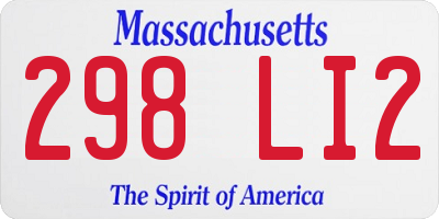 MA license plate 298LI2