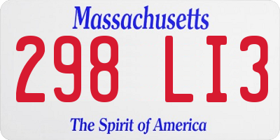 MA license plate 298LI3