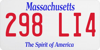 MA license plate 298LI4