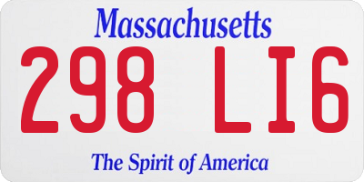 MA license plate 298LI6