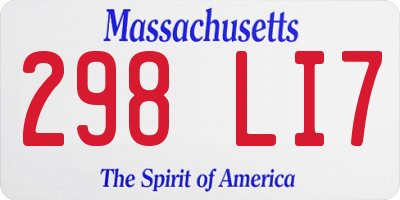 MA license plate 298LI7