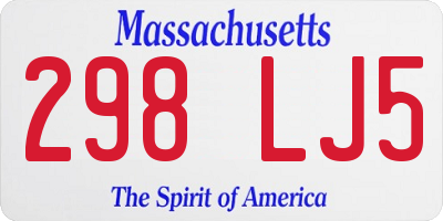 MA license plate 298LJ5