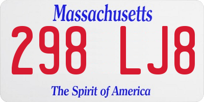 MA license plate 298LJ8