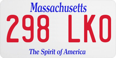 MA license plate 298LK0