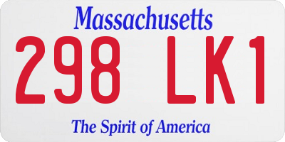 MA license plate 298LK1