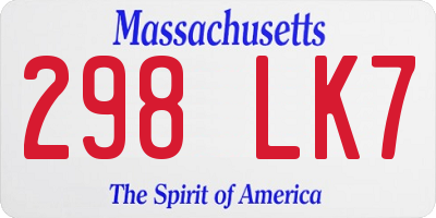 MA license plate 298LK7