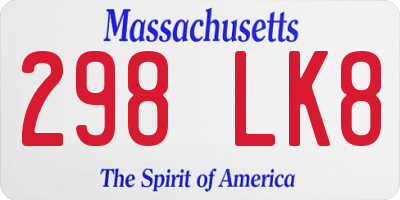 MA license plate 298LK8
