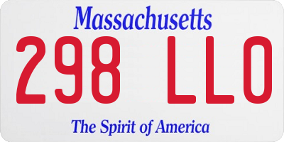 MA license plate 298LL0