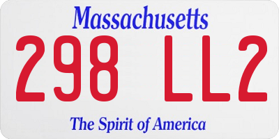 MA license plate 298LL2