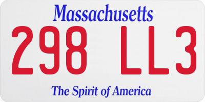 MA license plate 298LL3