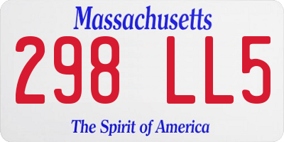 MA license plate 298LL5