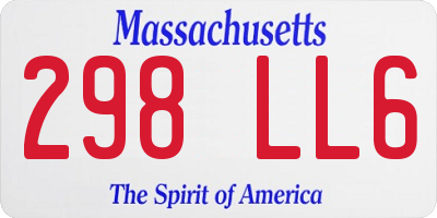MA license plate 298LL6