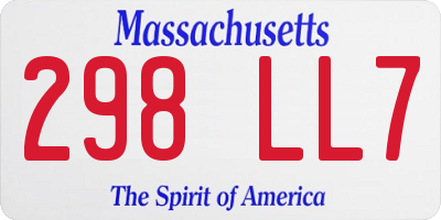 MA license plate 298LL7