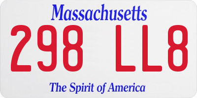 MA license plate 298LL8