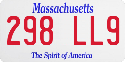 MA license plate 298LL9