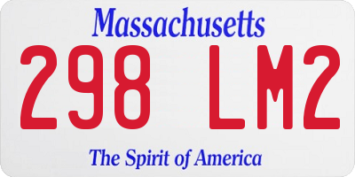 MA license plate 298LM2