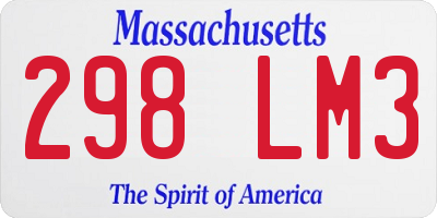 MA license plate 298LM3