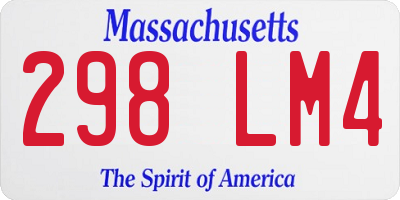 MA license plate 298LM4