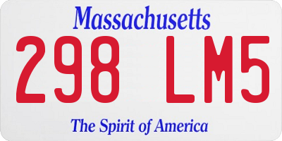 MA license plate 298LM5