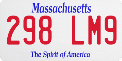 MA license plate 298LM9